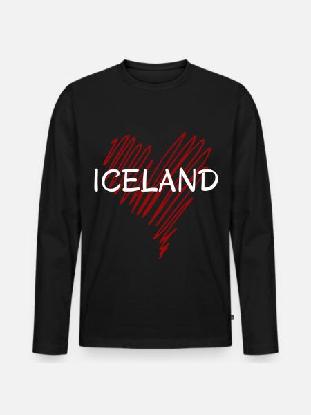 I love Iceland, proud Icelander - Men's Premium Organic Long Sleeve Shirt - black