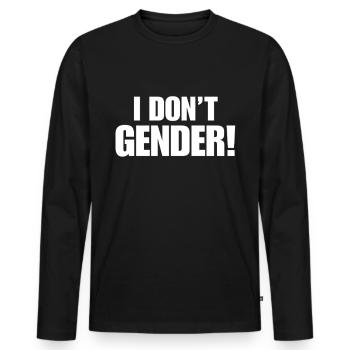 anti genre - T-shirt manches longues Premium bio Homme - noir - Devant - Nico (187cm)