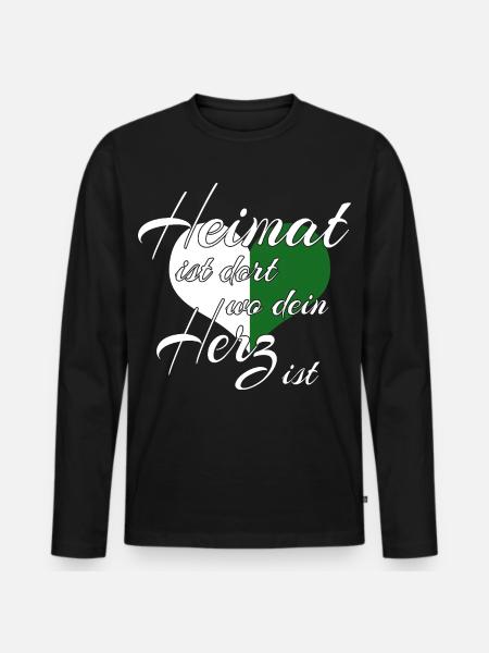 - Saxony - Men's Premium Organic Long Sleeve Shirt - black