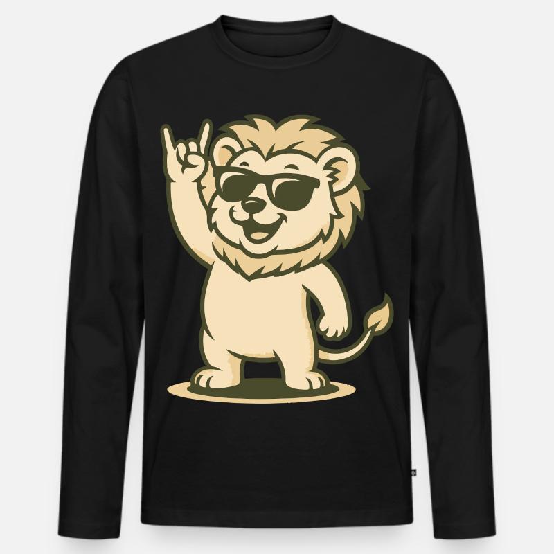 Rock ’n’ Roar - Männer Premium Bio Langarmshirt - Schwarz