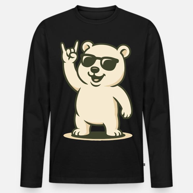 Arctic Rocker - Männer Premium Bio Langarmshirt - Schwarz