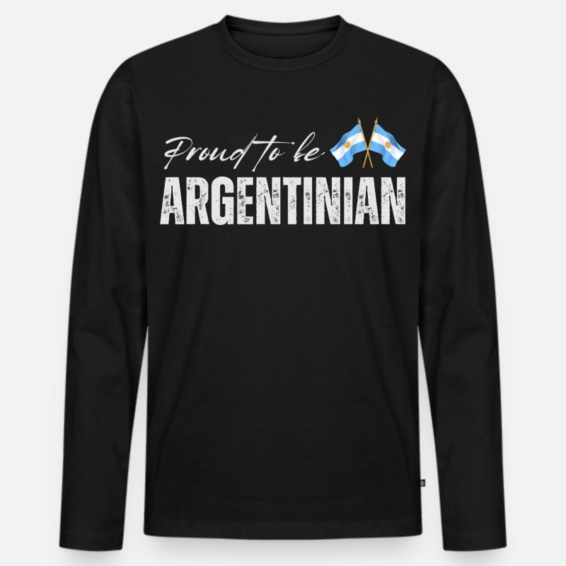 Stolzer Argentinier, ich liebe Argentinien - Männer Premium Bio Langarmshirt - Schwarz