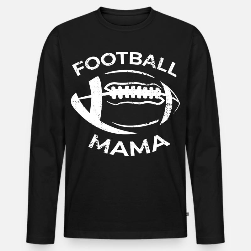 American Football Mutter - Männer Premium Bio Langarmshirt - Schwarz