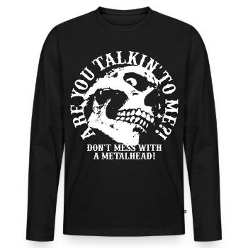 skull metal metalhead rock - Men's Premium Organic Long Sleeve Shirt - black - Front - Nico (187cm)