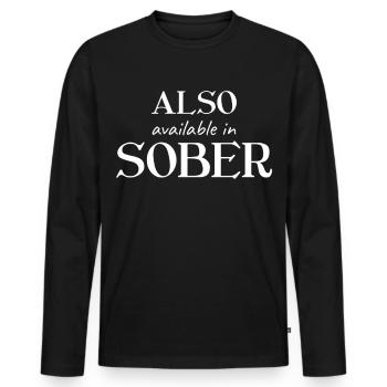Aussi disponible en sobre - T-shirt manches longues Premium bio Homme - noir - Devant - Nico (187cm)