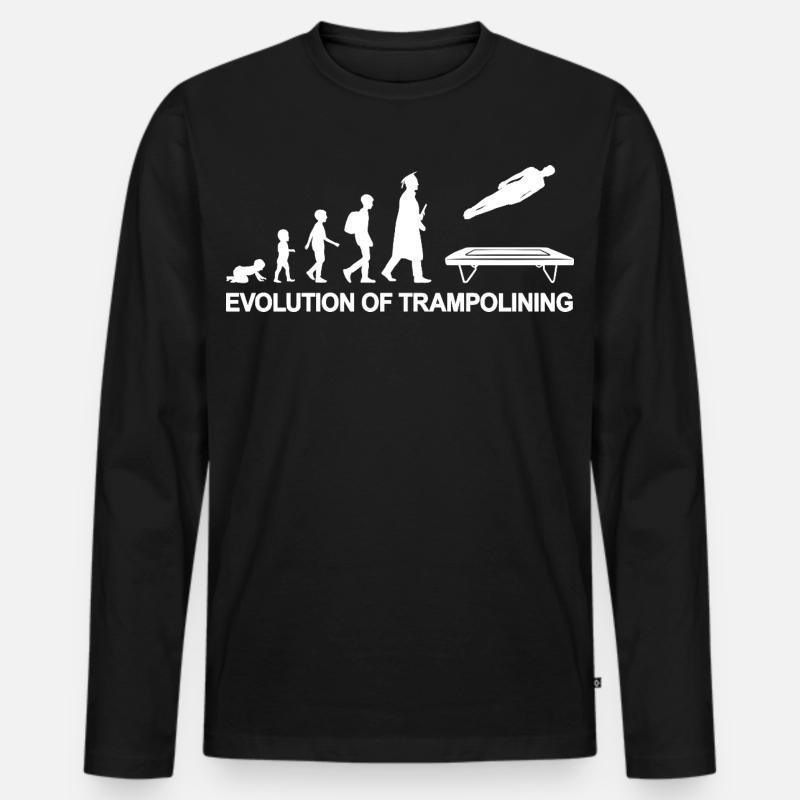 Evolution Trampolinist - Männer Premium Bio Langarmshirt - Schwarz