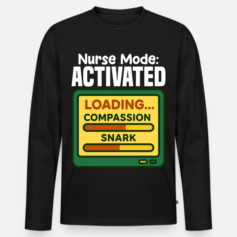 KRANKENSCHWESTER-MODUS AKTIVIERT - SCHWESTER-GESCHENK - Männer Premium Bio Langarmshirt - Schwarz