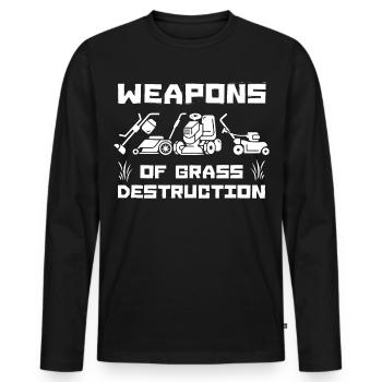 Rasen-Rambo - Männer Premium Bio Langarmshirt - Schwarz - Vorne - Nico (187cm)