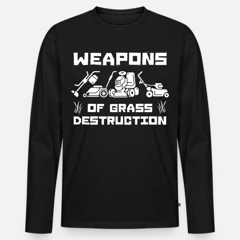 Rasen-Rambo - Männer Premium Bio Langarmshirt - Schwarz