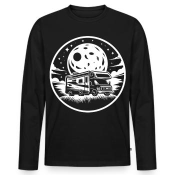 Motorhome Silhouette Camping Reis - Men's Premium Organic Long Sleeve Shirt - black - Front - Nico (187cm)