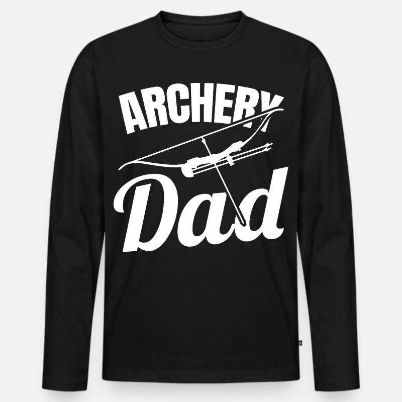 Bogensportler Vater - Männer Premium Bio Langarmshirt - Schwarz