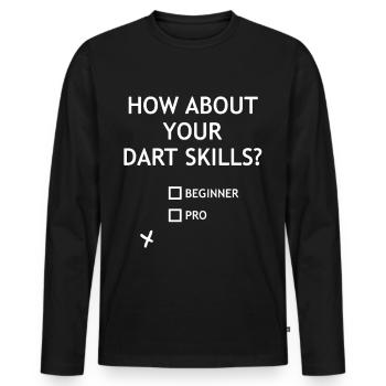 Dart Fail Check - Männer Premium Bio Langarmshirt - Schwarz - Vorne - Nico (187cm)