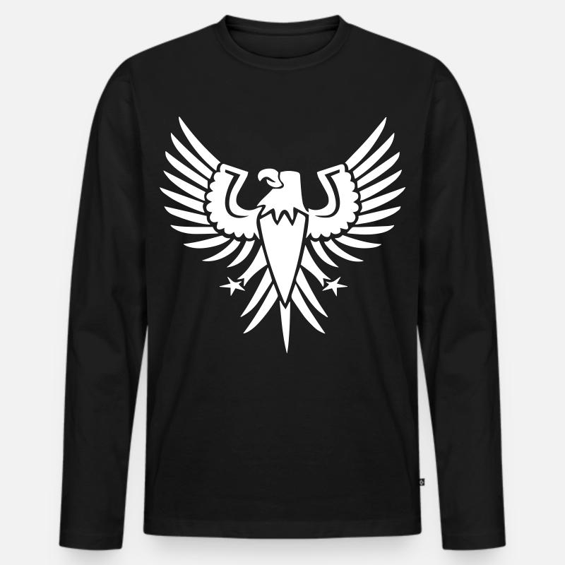 Flug der Freiheit - Männer Premium Bio Langarmshirt - Schwarz