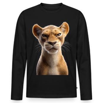 Lioness Lioness Mom Lioness Lionesses Mom Wild Lions - Men's Premium Organic Long Sleeve Shirt - black - Front - Nico (187cm)