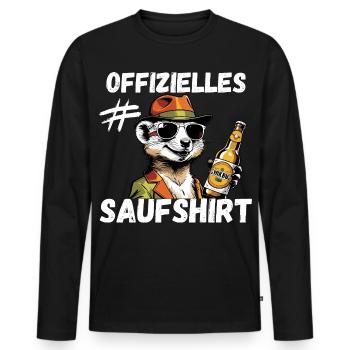 Lustiges Trinkshirt - Partys-Offizelles Sauf Shirt - Männer Premium Bio Langarmshirt - Schwarz - Vorne - Nico (187cm)