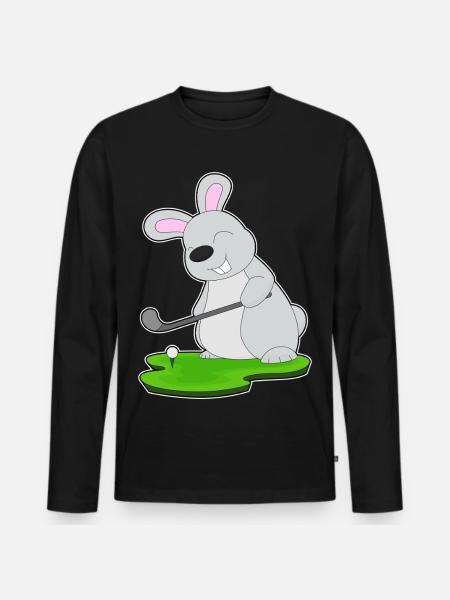Rabbit Golf Golf Clubs - Men's Premium Organic Long Sleeve Shirt - black