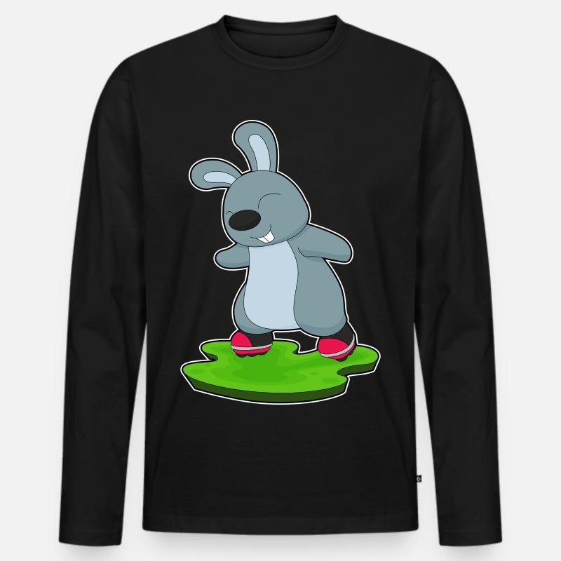 Hase Inline skating Inline skates - Männer Premium Bio Langarmshirt - Schwarz