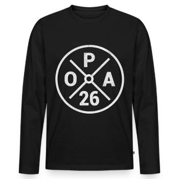Grandpa 2026 Will Baby Pregnancy Announcement - Men's Premium Organic Long Sleeve Shirt - black - Front - Nico (187cm)