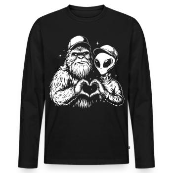 SpaceLove Creative Friends Hybrid - Men's Premium Organic Long Sleeve Shirt - black - Front - Nico (187cm)