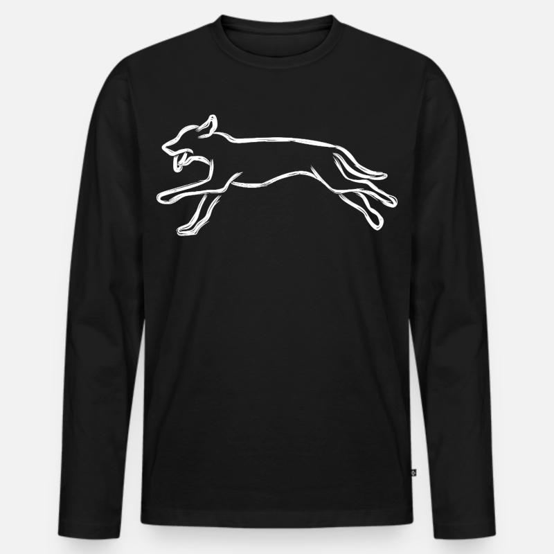 Hund - Männer Premium Bio Langarmshirt - Schwarz