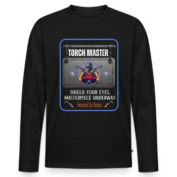 Metal Welding Torch Master Skilled Welder - Men's Premium Organic Long Sleeve Shirt - black - Front - Nico (187cm)