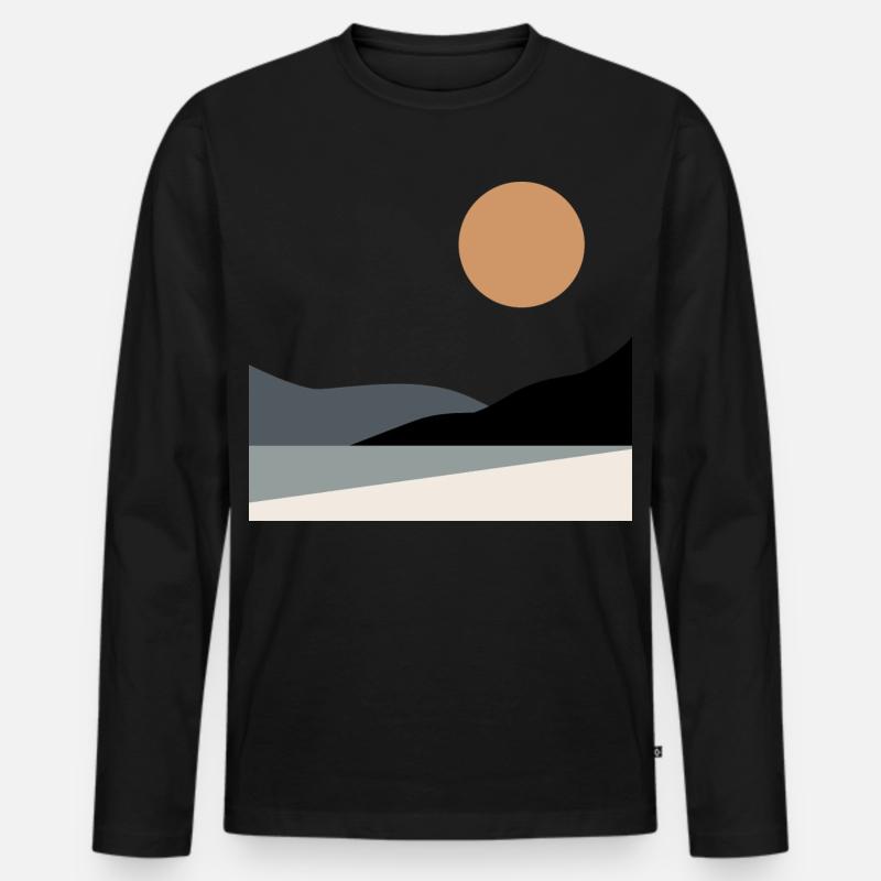 Abstrakte Landschaft - Männer Premium Bio Langarmshirt - Schwarz