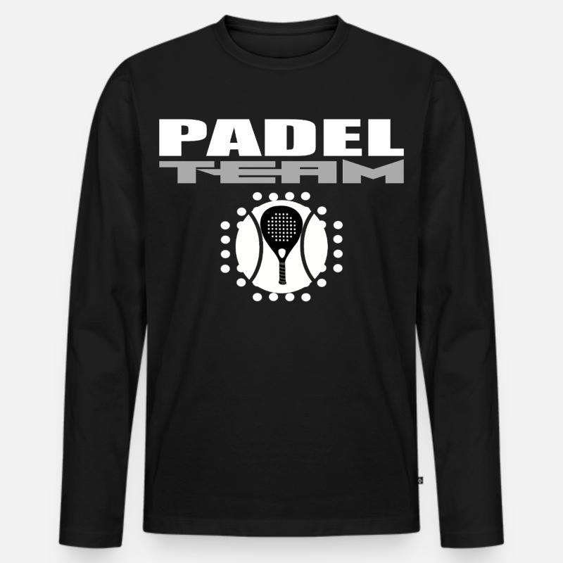 Padelschläger-Design mit modernem Stil - Männer Premium Bio Langarmshirt - Schwarz