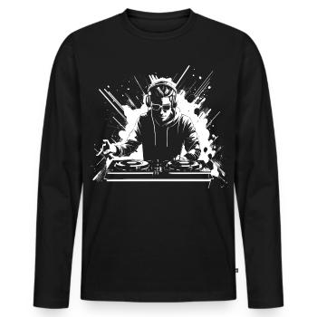 Dj Graphics - T-shirt manches longues Premium bio Homme - noir - Devant - Nico (187cm)