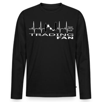 Pulse Trading Chart Design - Men's Premium Organic Long Sleeve Shirt - black - Front - Nico (187cm)
