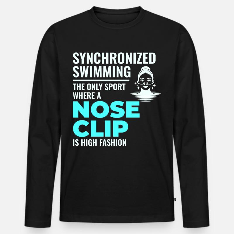Synchronschwimmen Nasenklammer Mode - Männer Premium Bio Langarmshirt - Schwarz