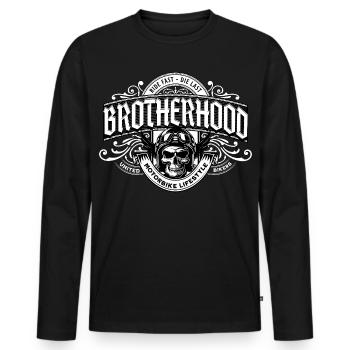 Motorcycle Biker Bike - Men's Premium Organic Long Sleeve Shirt - black - Front - Nico (187cm)