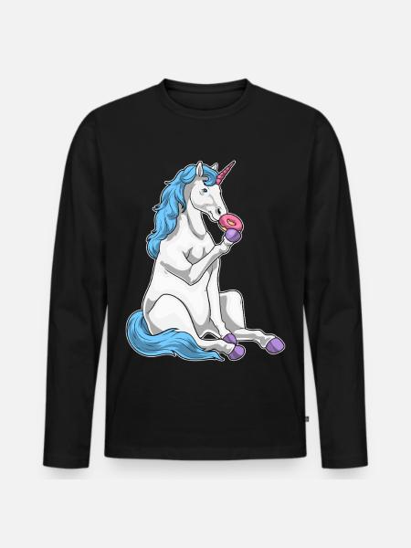 Beignet licorne - T-shirt manches longues Premium bio Homme - noir