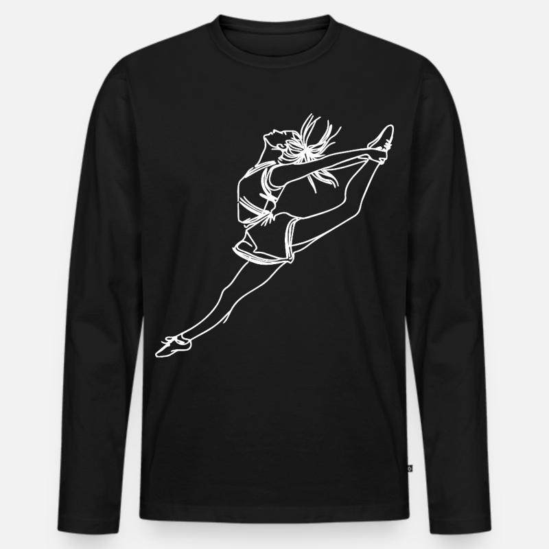 Cheerleadier Mädchen Skizze - Männer Premium Bio Langarmshirt - Schwarz