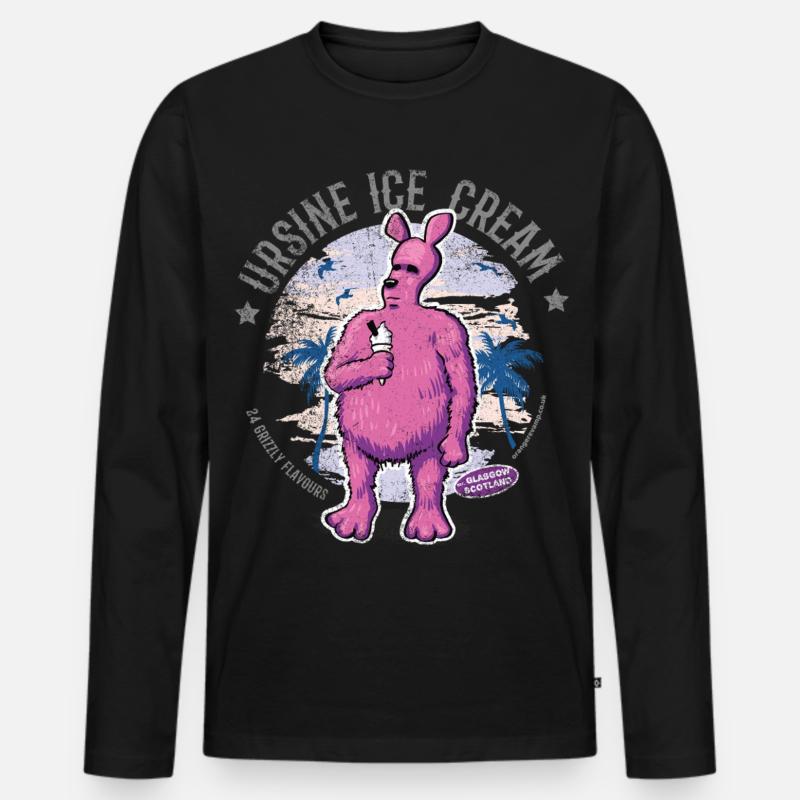 Ursine Eiscreme - Männer Premium Bio Langarmshirt - Schwarz