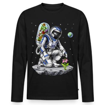 Weltraumastronaut Botaniker - Männer Premium Bio Langarmshirt - Schwarz - Vorne - Nico (187cm)
