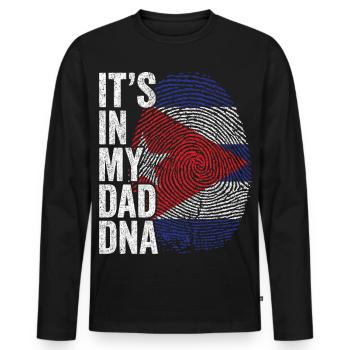 Cuba Flag Cuban Dad Footprint - Men's Premium Organic Long Sleeve Shirt - black - Front - Nico (187cm)