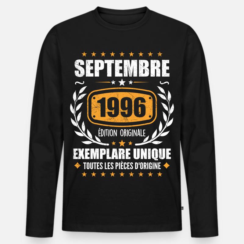 September 1996 Unikat - September 1996 - Männer Premium Bio Langarmshirt - Schwarz