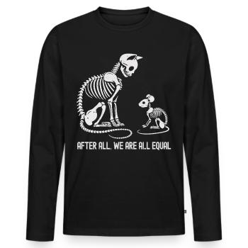 Evolving Animal Skeleton Dance Design - Men's Premium Organic Long Sleeve Shirt - black - Front - Nico (187cm)