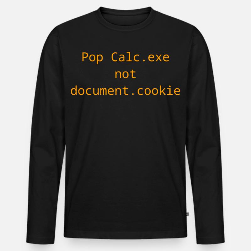 Vulnerability Exploit t-shirt - Calc.exe - XSS - Männer Premium Bio Langarmshirt - Schwarz