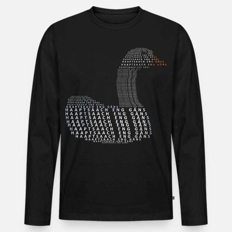Silhouette Gaens - Männer Premium Bio Langarmshirt - Schwarz