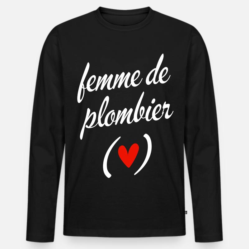 Klempnerfrau - Männer Premium Bio Langarmshirt - Schwarz