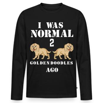 T-shirt fantaisiste Golden Doodle Humour - T-shirt manches longues Premium bio Homme - noir - Devant - Nico (187cm)