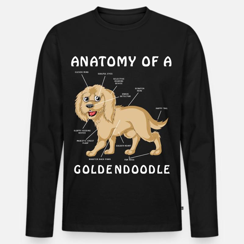 Anatomische Illustration Golden Doodle - Männer Premium Bio Langarmshirt - Schwarz