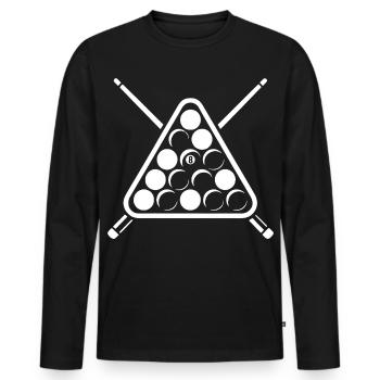 Eight Ball, Billard Rack, Billard Spieler Geschenk - Männer Premium Bio Langarmshirt - Schwarz - Vorne - Nico (187cm)