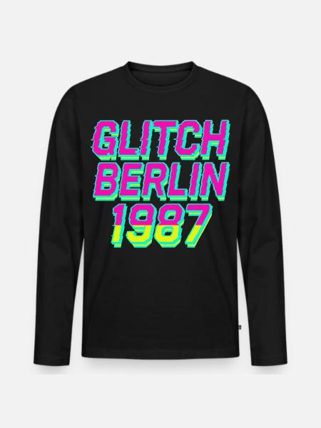Glitch, Berlin 1987 - Men's Premium Organic Long Sleeve Shirt - black