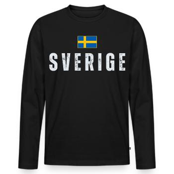 Swedish flag, Swedish patriot - Men's Premium Organic Long Sleeve Shirt - black - Front - Nico (187cm)