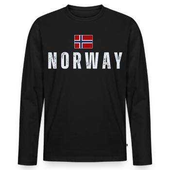 Norwegian flag, Norwegian patriot - Men's Premium Organic Long Sleeve Shirt - black - Front - Nico (187cm)