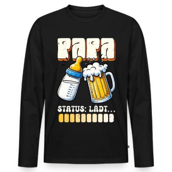 Expectant father DAD STATUS LOADING Funny - Men's Premium Organic Long Sleeve Shirt - black - Front - Nico (187cm)