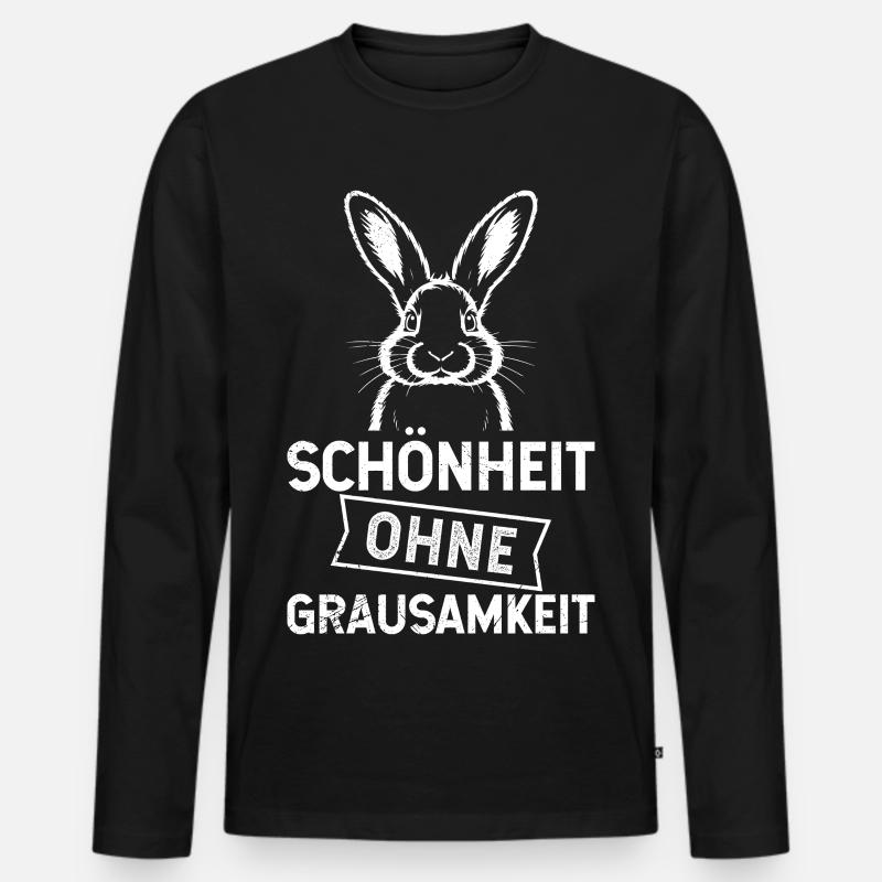 Tierversuche SCHÖNHEIT OHNE GRAUSAMKEIT - Männer Premium Bio Langarmshirt - Schwarz