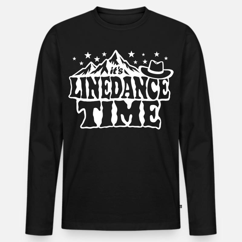 It's linedance time, Linedancing, Country Fan - Männer Premium Bio Langarmshirt - Schwarz